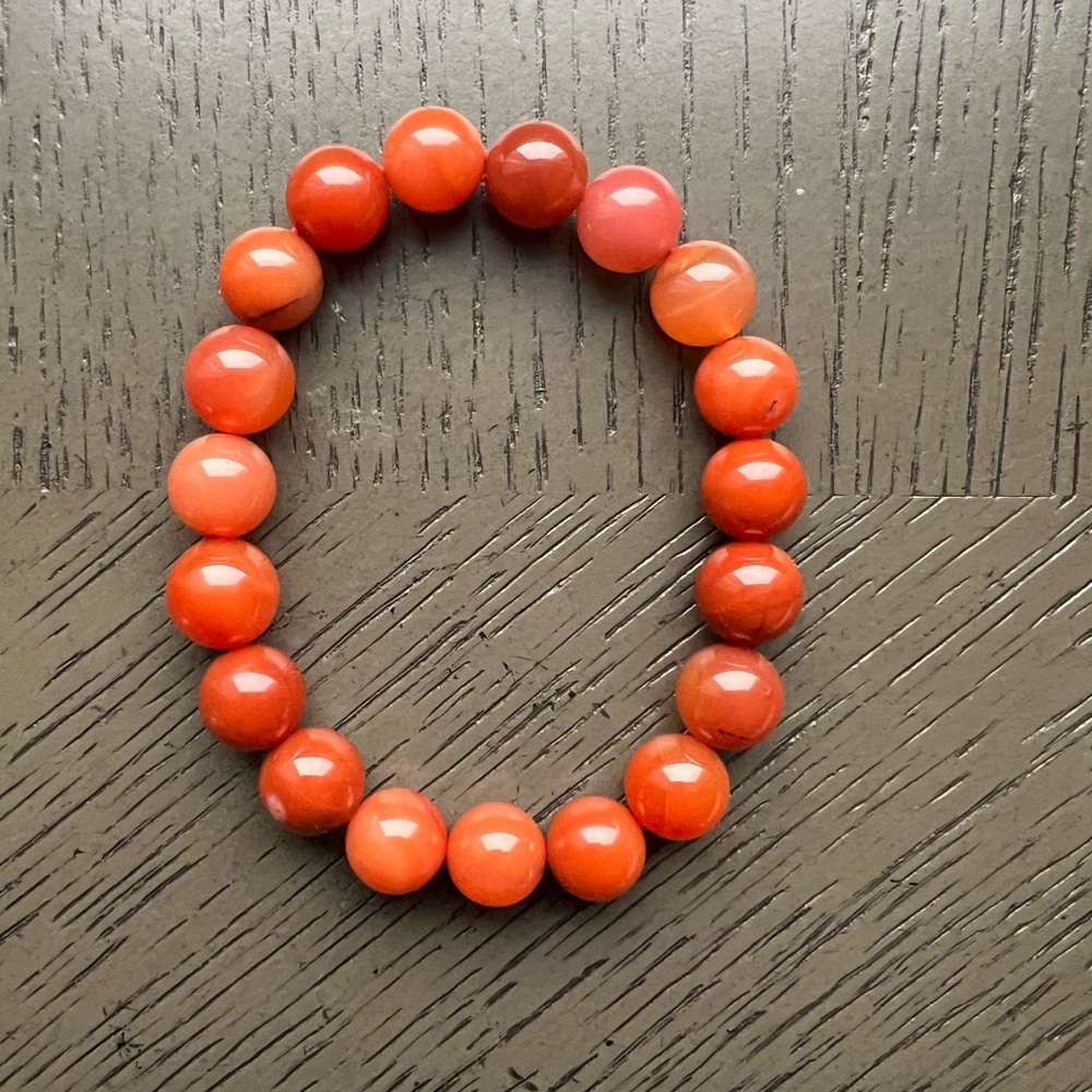 Carnelian bracelet 10mm SIZE 6.5’ - Picture 3 of 7